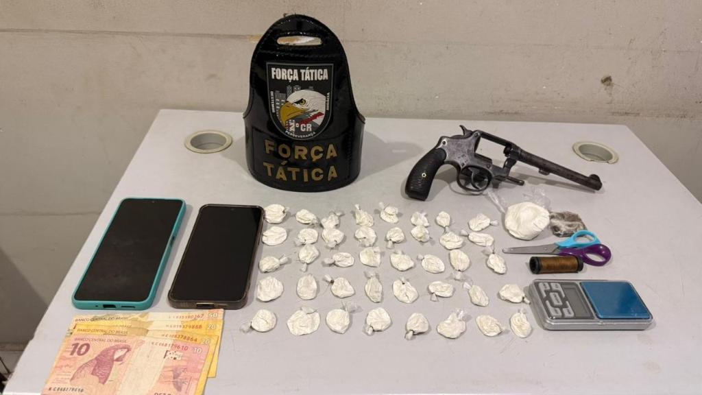 Força Tática apreende 85 tabletes de maconha, pistola e 348 munições em Várzea Grande