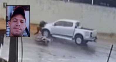 Câmera de segurança registra colisão fatal entre motociclista e picape em Mato Grosso