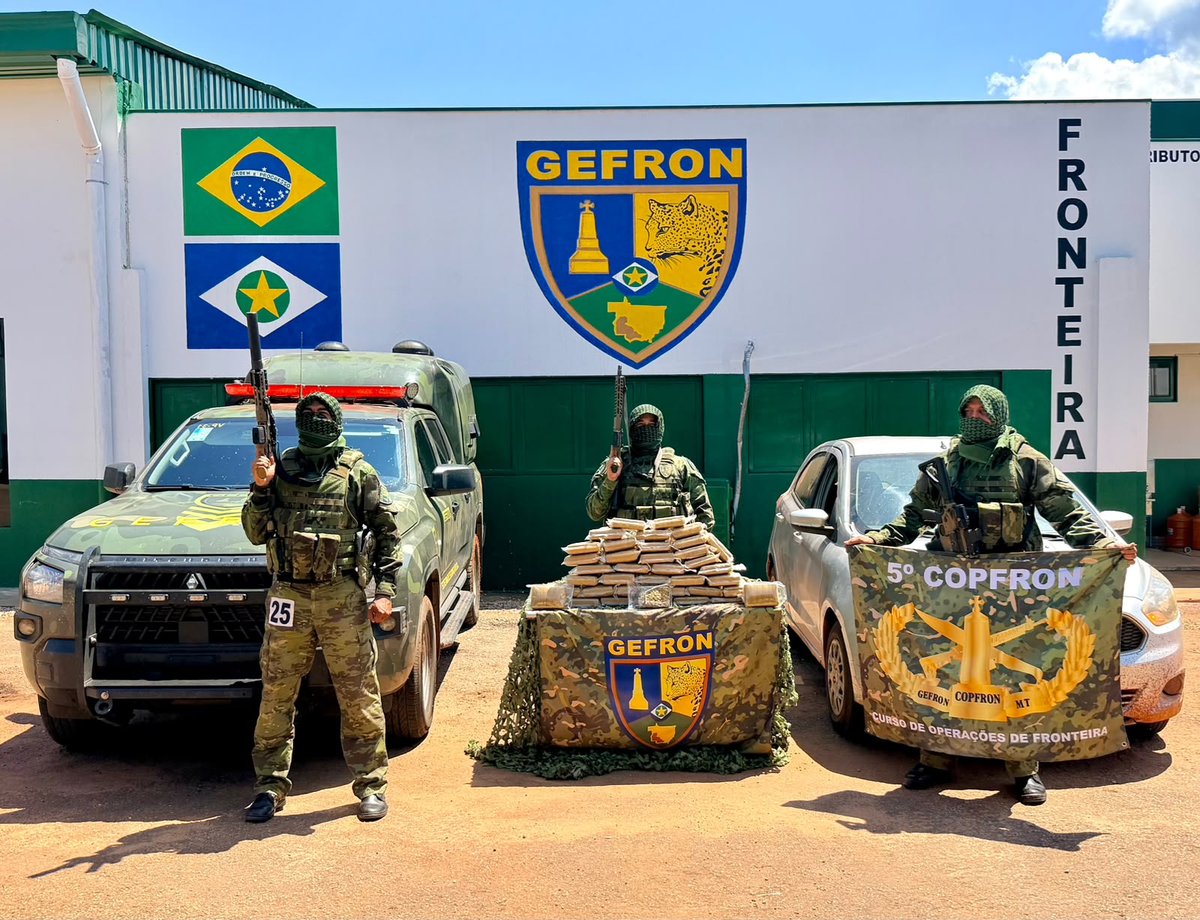 Gefron apreende 40 tabletes de maconha Gold Colombiana em tanque de Ford Ka em Mato Grosso