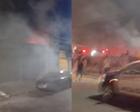 Bombeiros controlam incêndio em casa de eventos na região da Morada da Serra em Cuiabá