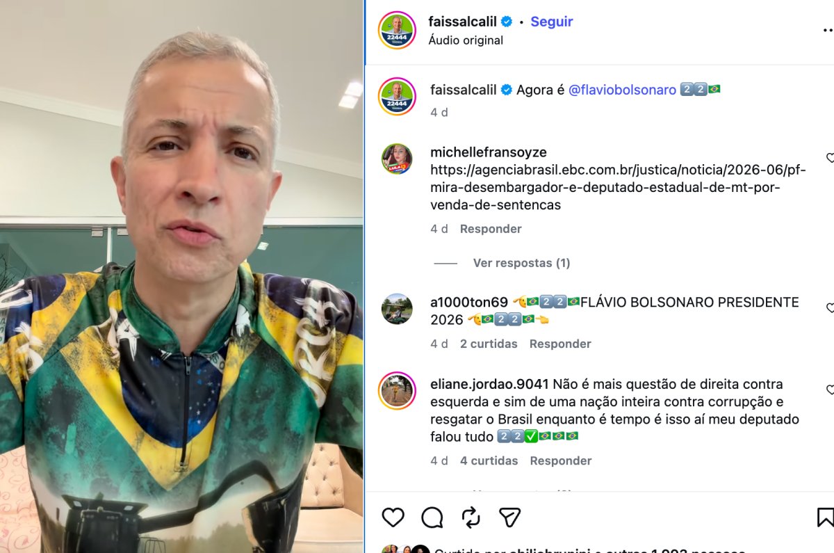 Deputado Faissal Calil critica promessas de redução da pobreza e defende candidatura de Flávio Bolsonaro