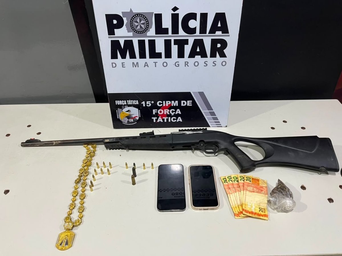 Força Tática prende foragido com mandados em aberto e apreende fuzil em Nossa Senhora do Livramento