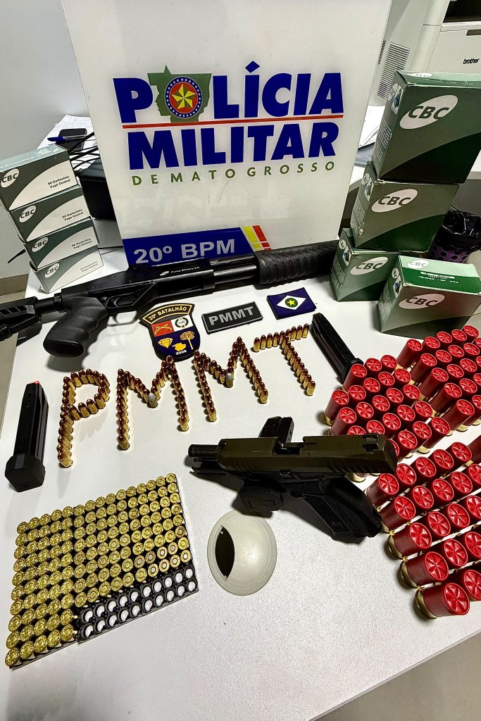 Polícia Militar prende homem por ameaças e violência doméstica em Juína; armas e munições são apreendidas