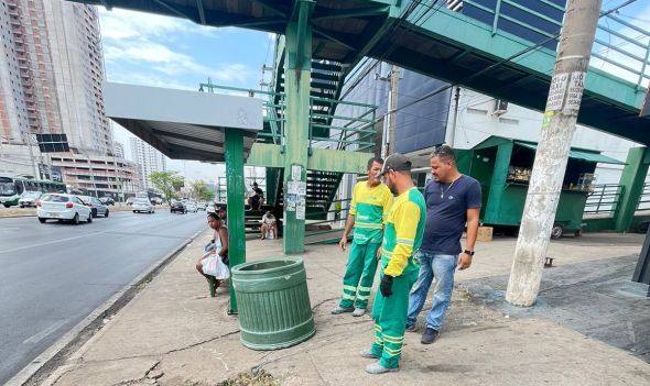 Prefeitura de Cuiabá inicia instalação de lixeiras em pontos de ônibus